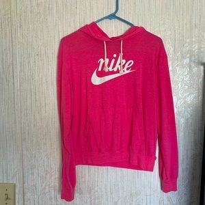 Nike hooded thin sweat shirt size medium hot pink